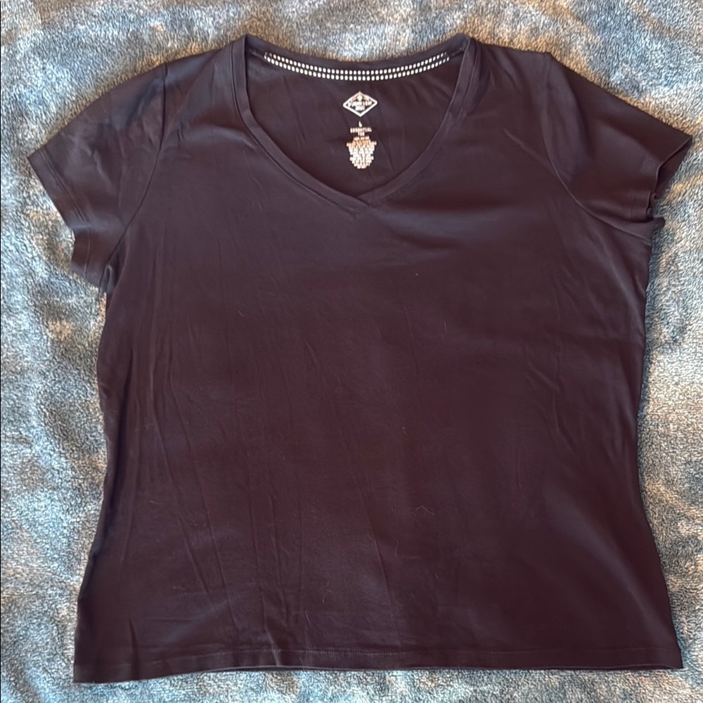 St. John's Bay Brown and Purple Short Sleeve T-Shirt